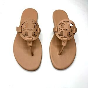 NEW NWT Tory Burch Miller Soft Calf Leather Sandals in Light Sand US 9.5